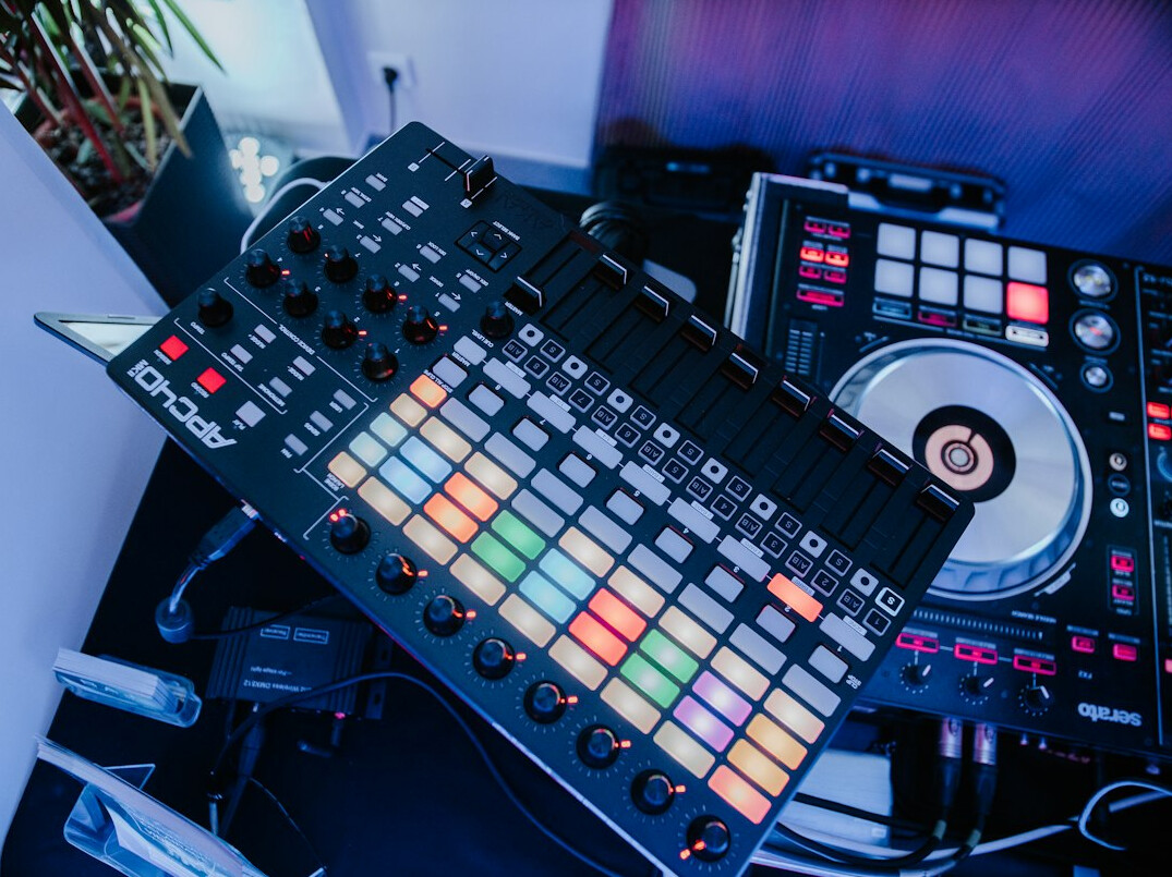Audio mixing console in a broadcast gallery